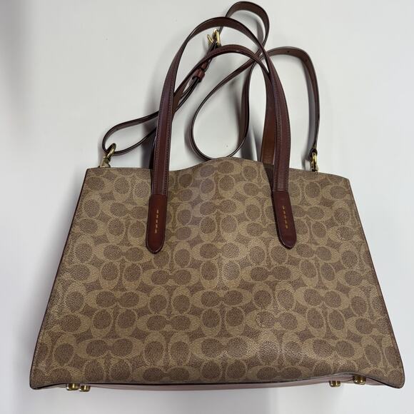 Coach Handbags - Coach Tote Bag Women Large Signature Charlie Canvas Leather Shoulder Purse 31210